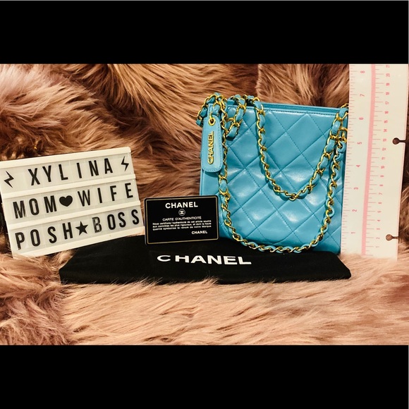 💙CHANEL😍Mini Matelasse Light Blue Lambskin Bag - Picture 2 of 15